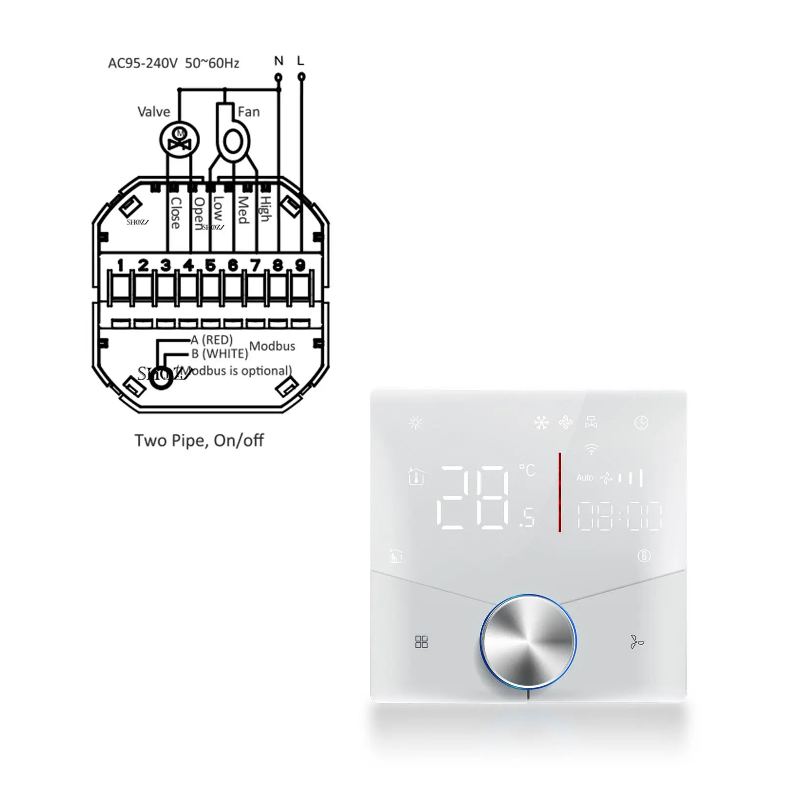 EU 24V 220V WIFI Smart Air Conditioner Thermostat Temperature Controller for Cooling Heating Programable Thermostatic Valve