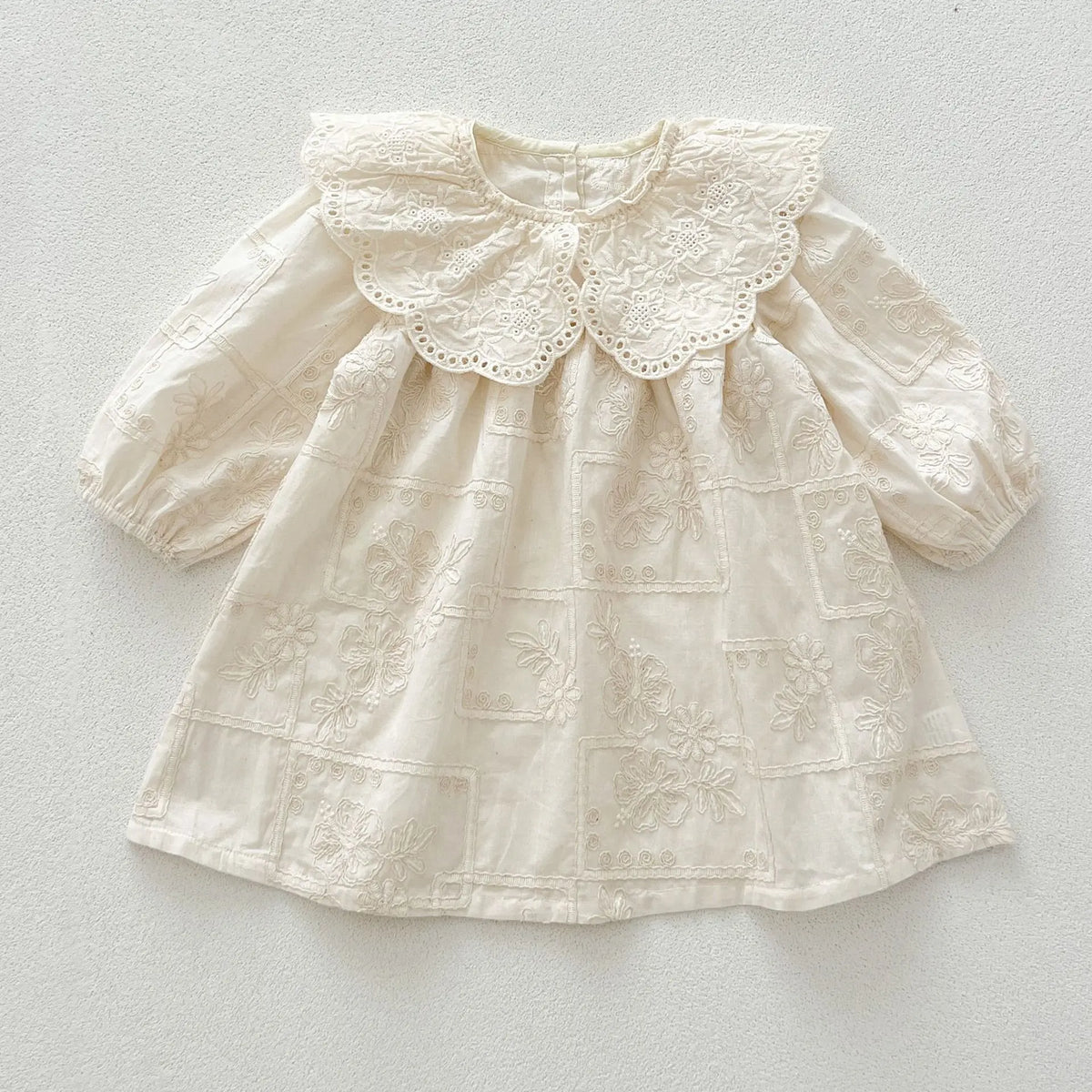Autumn Newborn Infant Baby Girls Lace Lapel Romper Sister  Embroidery Dresses Muslin Rompers Kids Onepiece Fashion Baby Clothing