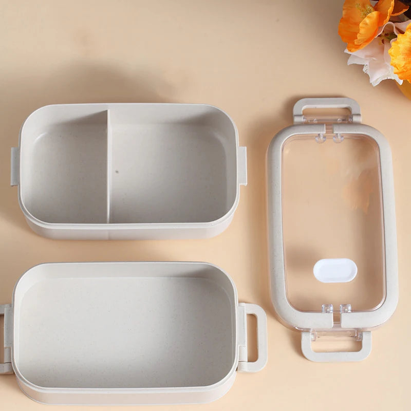 Kitchen Home Microwave Lunch Box Wheat Straw Dinnerware Food Storage Container Children Kids School Office Portable Bento Box