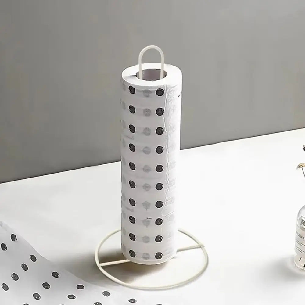 1Pcs New One-handed Tear Roll Paper Towel Holder Vertical Free Standing Napkins Rack Black/Silver Tissue Stand