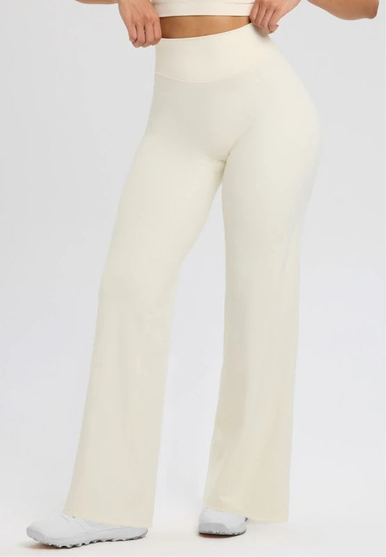 2026 C-B Women High Waist V Back Scrunch Straight Leg Yoga Pants Naked Feel Tummy Control Stretch Gym Pilates Sports Trousers