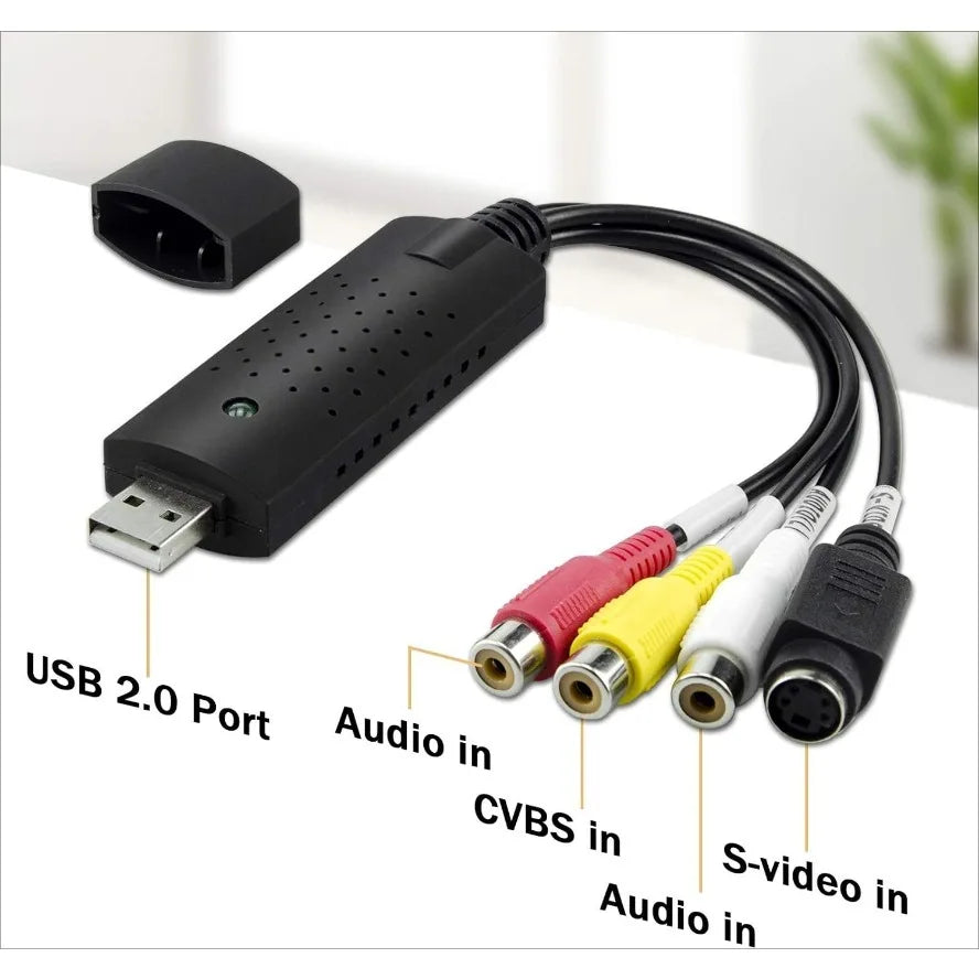 USB Audio Video Capture Card Adapter Video Converter with USB Cable VHS To Digital Converter for TV PC DVD VHS Capture Device