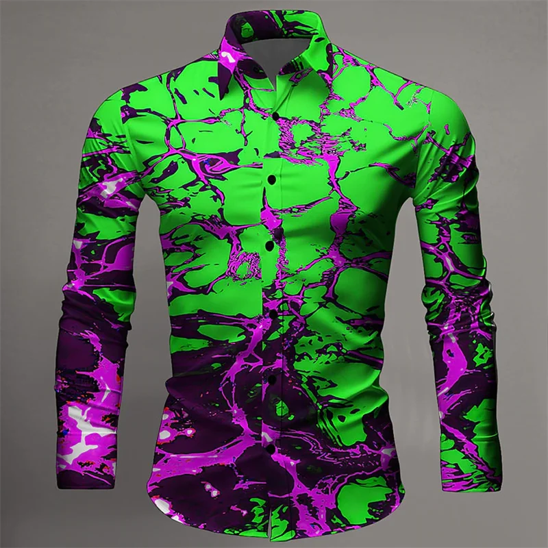 Men's Tops Suit Lapel Splash Paint Shirt Fashion Men's Luxury Casual Sports Light Comfort Soft Designer Design New Style 2027