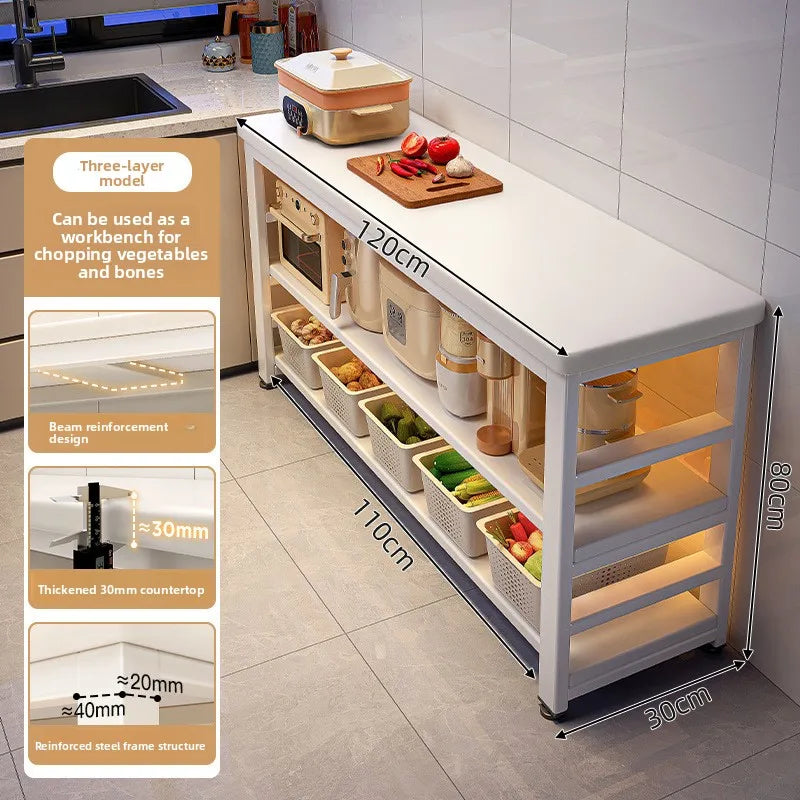Kitchen Storage Shelf Metal Frame Organizer Stand for Microwave Oven Pantry Furniture for Home Dining Room Restaurant