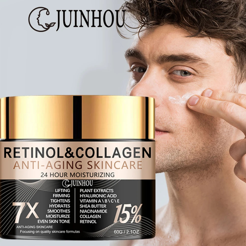 JUINHOU Men's Retinol Collagen Skin Renewal Cream Makes Skin Supple and Moisturized Refreshing and Non-greasy Men's Only