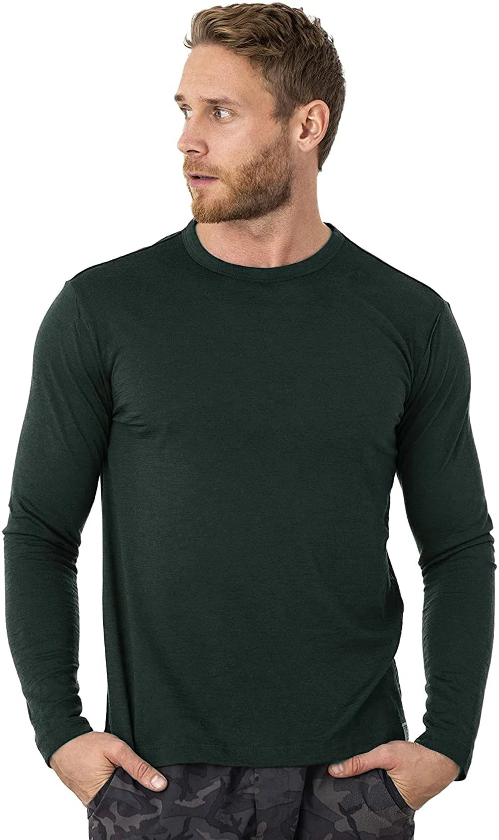 100% Merino Wool Thermal Underwear Men Merino Wool Base Layer Shirt 240G Winter Warm Wicking Breathable Anti-Odor USA Size