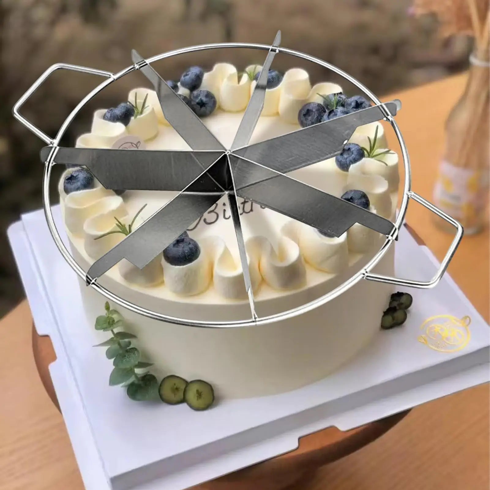 Cheese Cake Cutter Cake Cutting Tool Stainless Steel Pie Cutter Non-Stick Kitchen Gadgets Pastry Cheese Pizza Cutting Press Tool