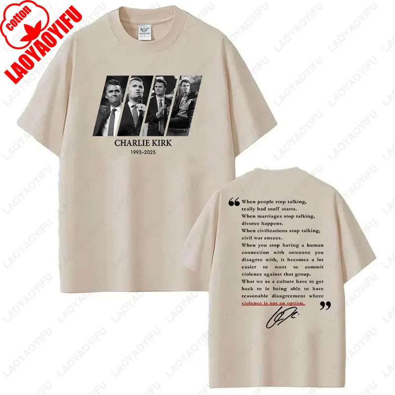 Quotes of Charlie Kirk Shirt Pray for Charlie Kirk T-Shirt 2025 Freedom Graphic Printing Tees Unisex Cotton Short-sleeve Tops