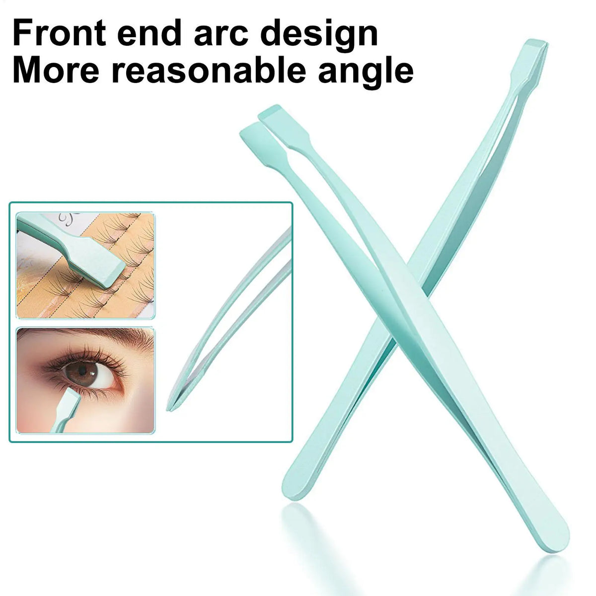 Stainless Steel Eyelash Cluster Applicator Tweezers Non-Slip Lash Applicator Tool for Lower Lashes Professional Makeup Salon