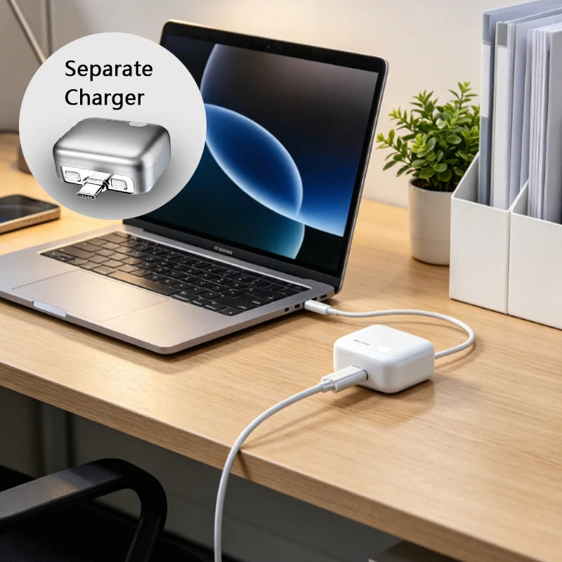 1pcs  Power Bank with Separate Charger Plug,Fast Charging Portable Charger with Built-in Cable,Smart Auto Disconnect Function