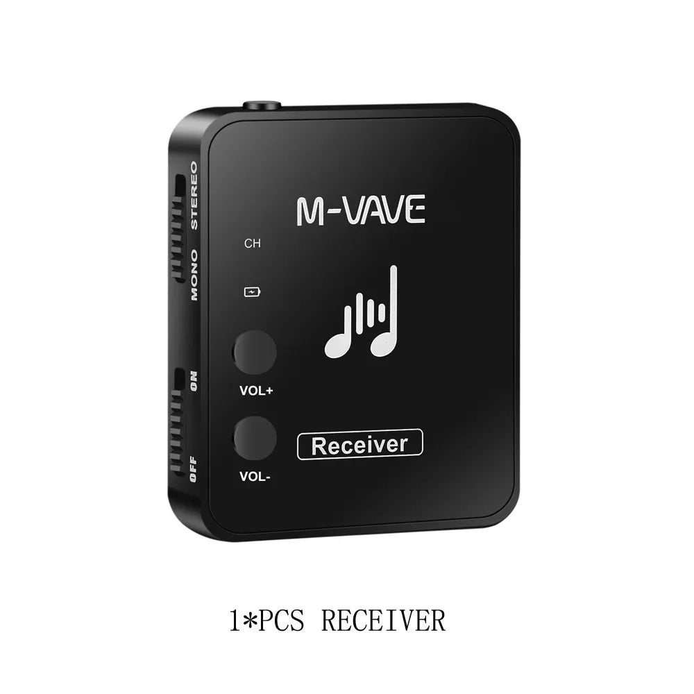 M-VAVE WP-10 2.4G Wireless In-Ear Monitor IEM System,Rechargeable Transmitter & Receiver with Volume Control/for Studio/Live
