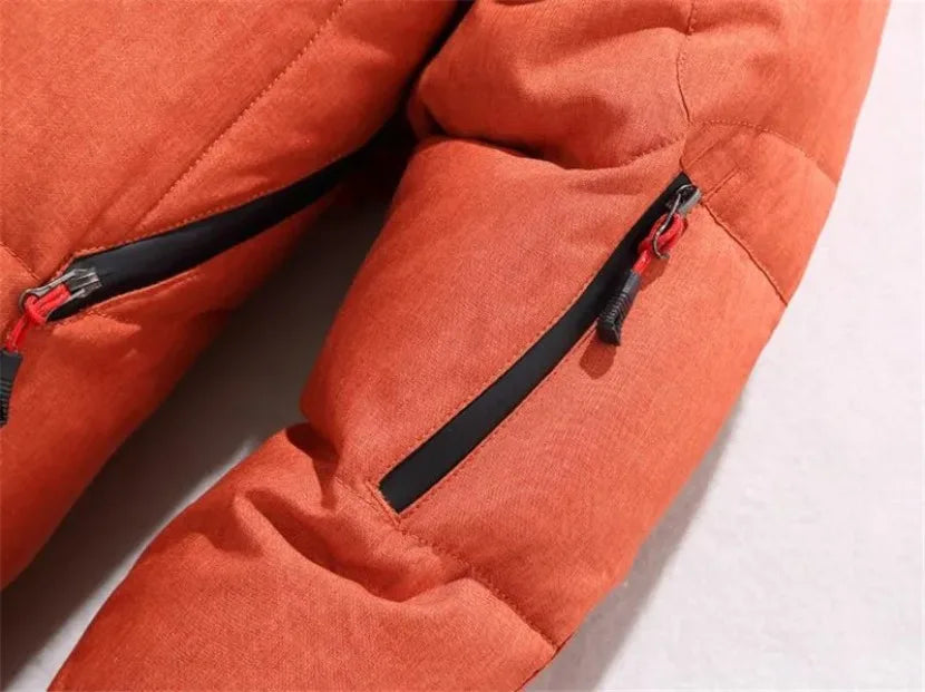 Down Jacket Male Winter Men White Duck Down Jacket Hooded Outdoor Thick Warm Padded Snow Coat Oversize M-4XL