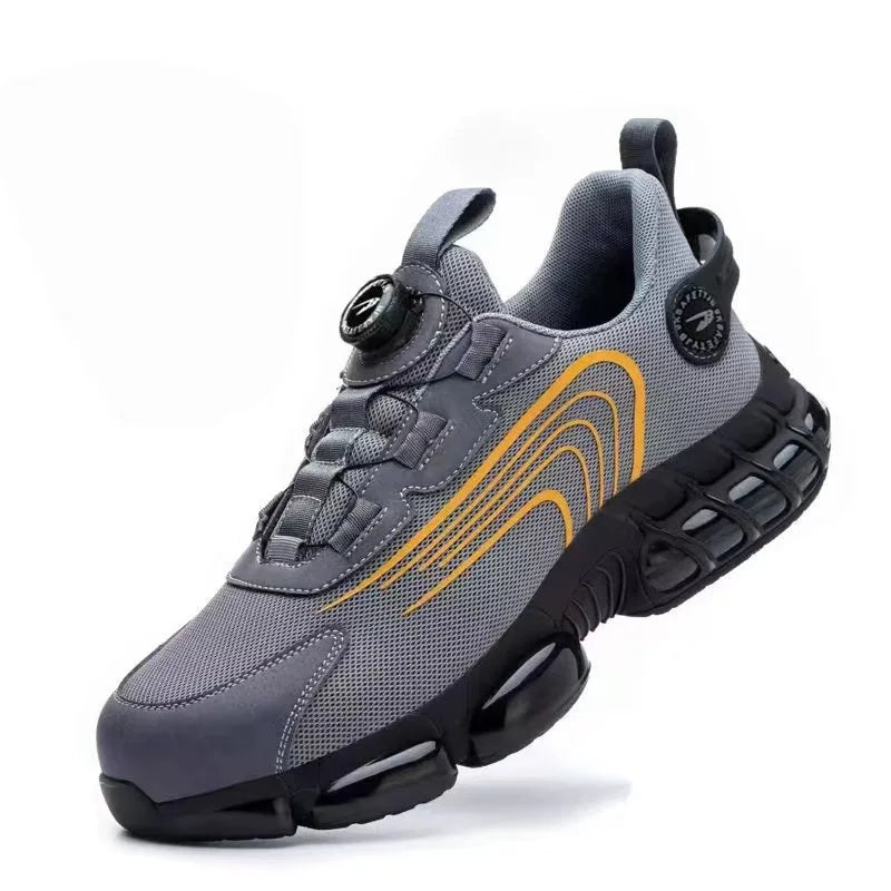 Customizable Men Steel Toe Sneakers Rotated Button Stab-Proof Anti-smash Men's Work Safety Boots Work Shoes Tailor-made Suits