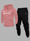 Men's Velvet Thickened Sports Set New York Letter Printed Spring and Autumn Hoodie Set Long Sleeve Casual Comfortable Pocket Hoo