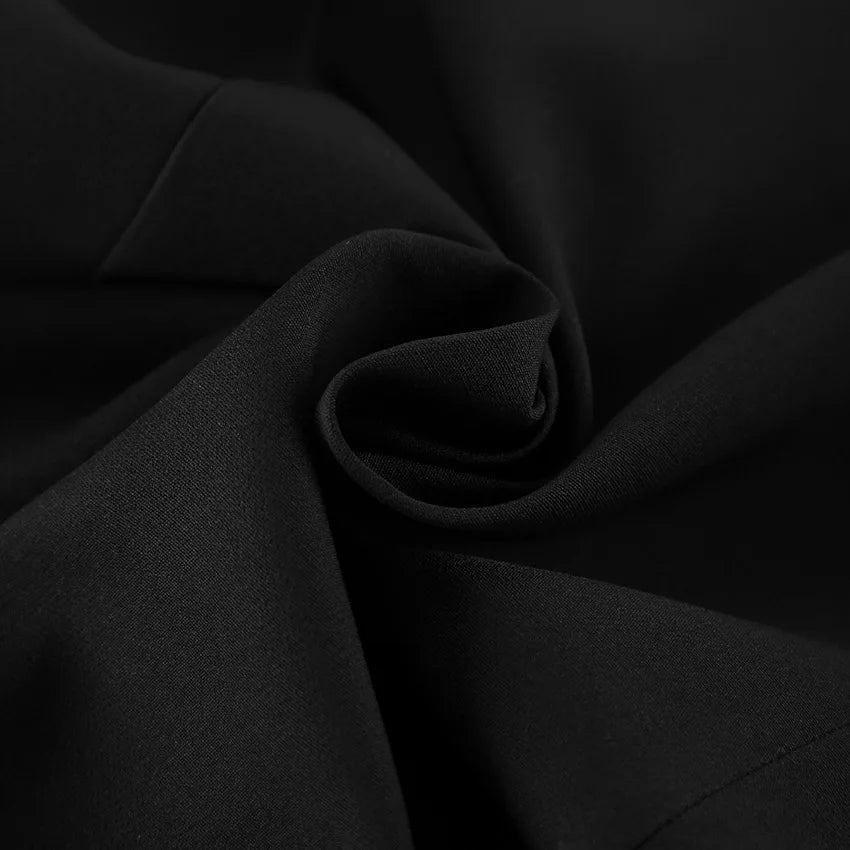 BKLD 2026 Autumn New Sexy V-Neck Lace Patchwork Black Dress Elegant Temperament Long Sleeve Blazer Short Dresses Women Clothing