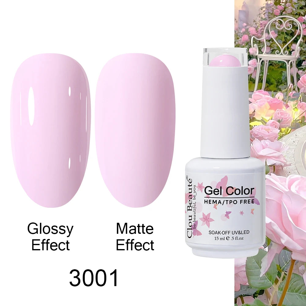 Clou Beaute HEMA TPO FREE Caramel Brown Wine Red Coffee Gel Nail Polish High Pigment Autumn Nail Art Full Coverage UV Varnish