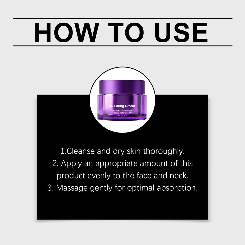 3D Face & Neck Lifting Cream Anti-Aging Moisturizer Reduce Wrinkles Smoother Skin Improve Elasticity Korean Skincare Face Cream