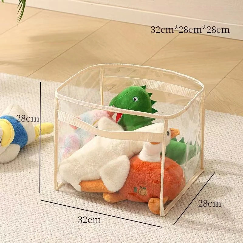 Children's Toys Storage Basket Transparent Storage Box Sub Block Plush Toys Large-capacity Household Multifunctional