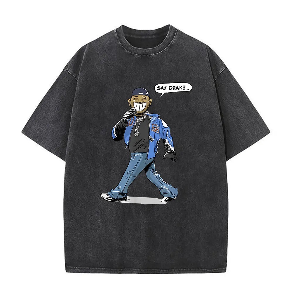 Kendrick Lamar To Pimp A Butterfly Graphic Vintage Washed T-shirts Men Fashion Hip Hop Retro Short Sleeve T Shirt Streetwear