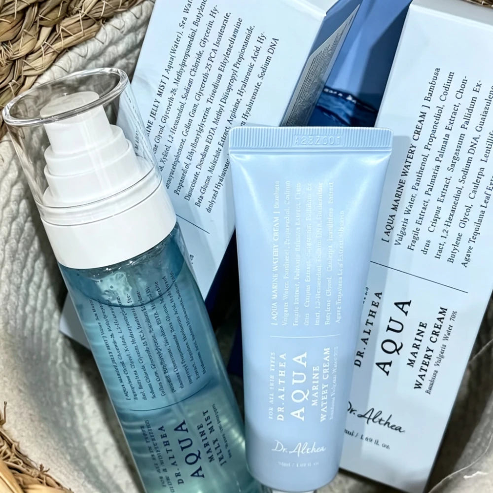 Dr Althea Aqua Marine Watery Cream 50ml Jelly Mist 100ml Korean Face Cream Hydrating Moisturizer for Dry Sensitive Skin K Beauty