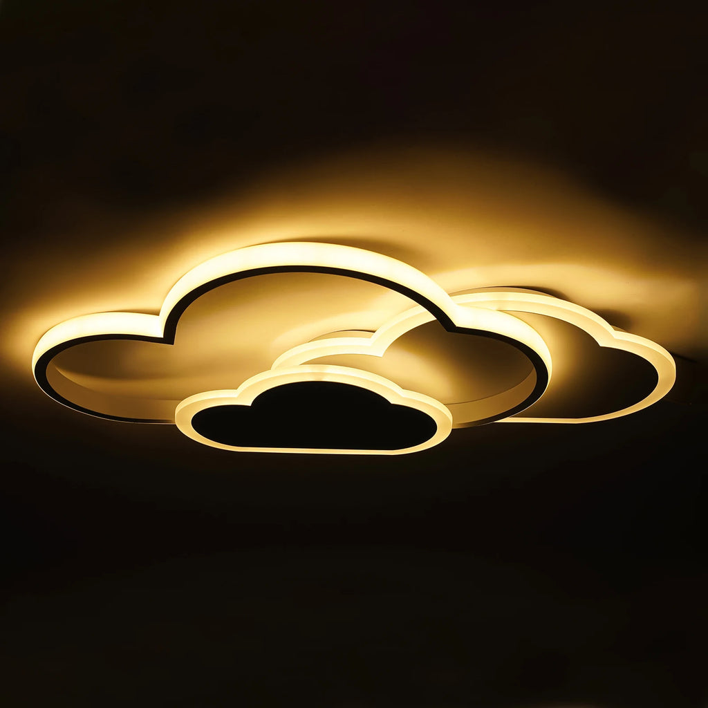 Cloud Shape LED Ceiling Light Fixture Modern 3-Color Lighting Acrylic Ceiling Lamp for Living Room Bedroom Kid's Room 52x31cm