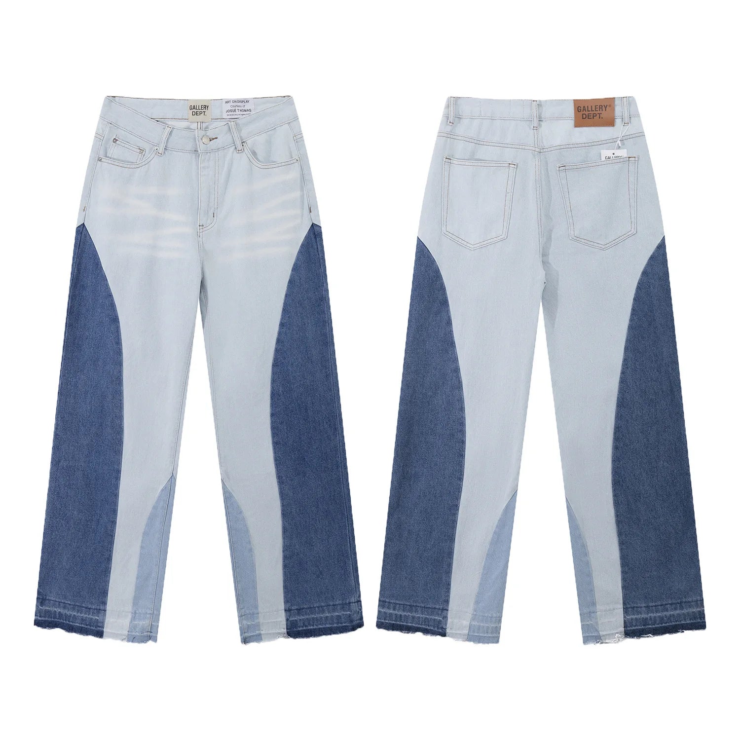 Denim Bell-bottoms Washed And Worn Patchwork Jeans