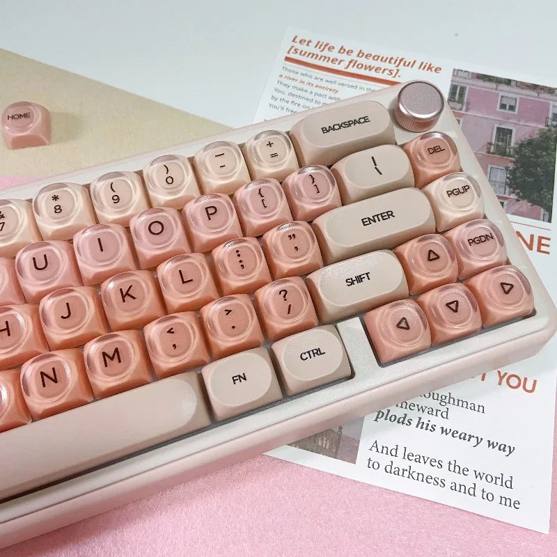 Gradient Purple Black Pink Crystal Keycaps Custom DIY for Gaming Mechanical Keyboard PBT Key Caps Set for Keyboard 68 70 80 90