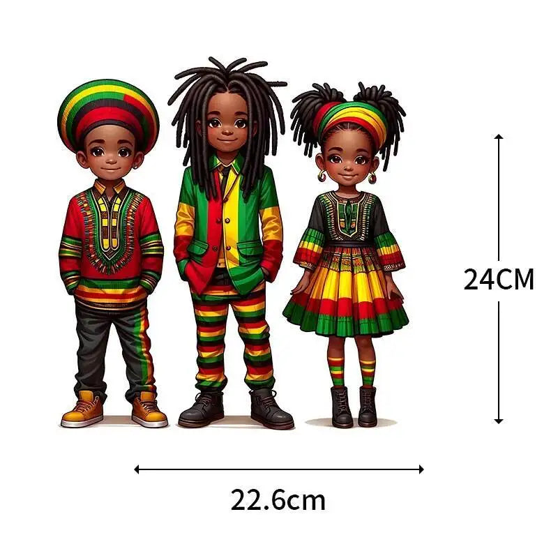 Fashionable Black Girl Heat Transfer Printed Stickers DIY Women's T-shirt Sweatshirt Decoration Heat Transfer Personalized Print