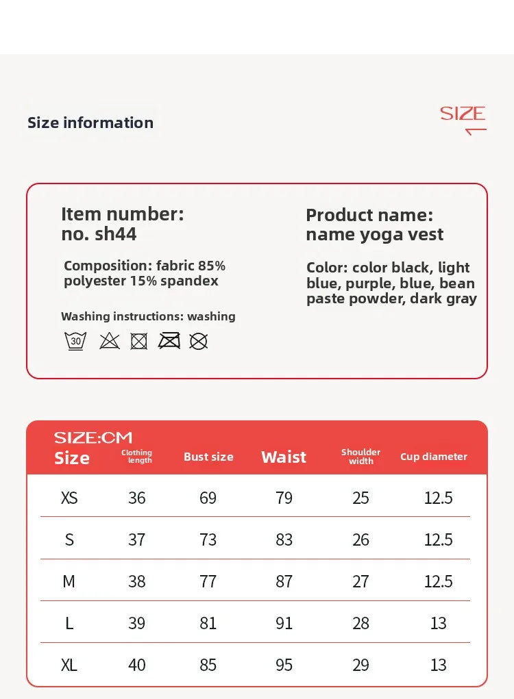 Women Fixed Chest Pad Integrated Sports Bra High Impact Shockproof Quick Dry Yoga Gym Workout Tank Top Ropa De Mujer