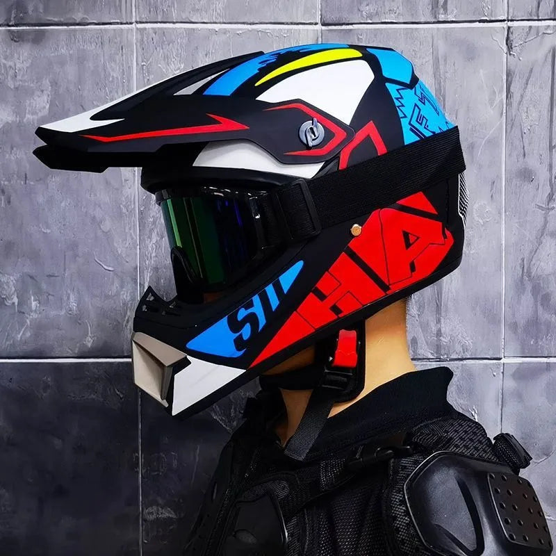 Off-road electric vehicle helmet, rally helmet, go-kart riding helmet, downhill full helmet, suitable for both men and women