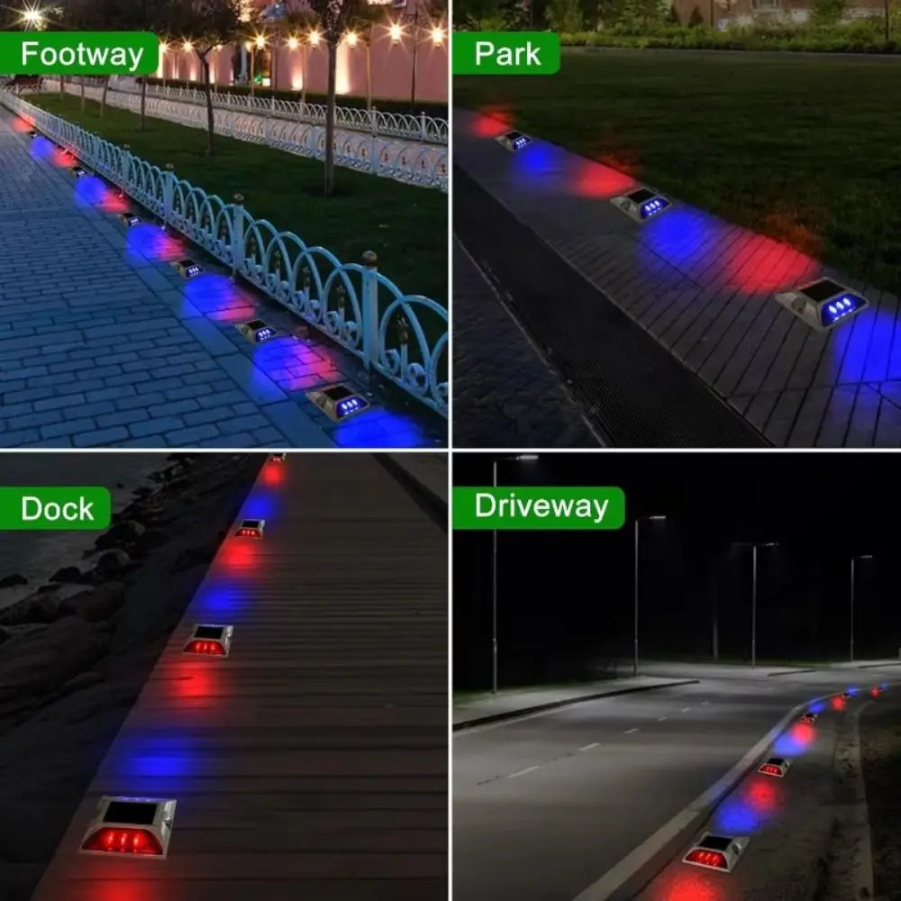 Solar Powered Solar Road Stud Light Outdoor Lighting Portable LED Ground Light Flashing Reflective Solar Energy Spike Lights