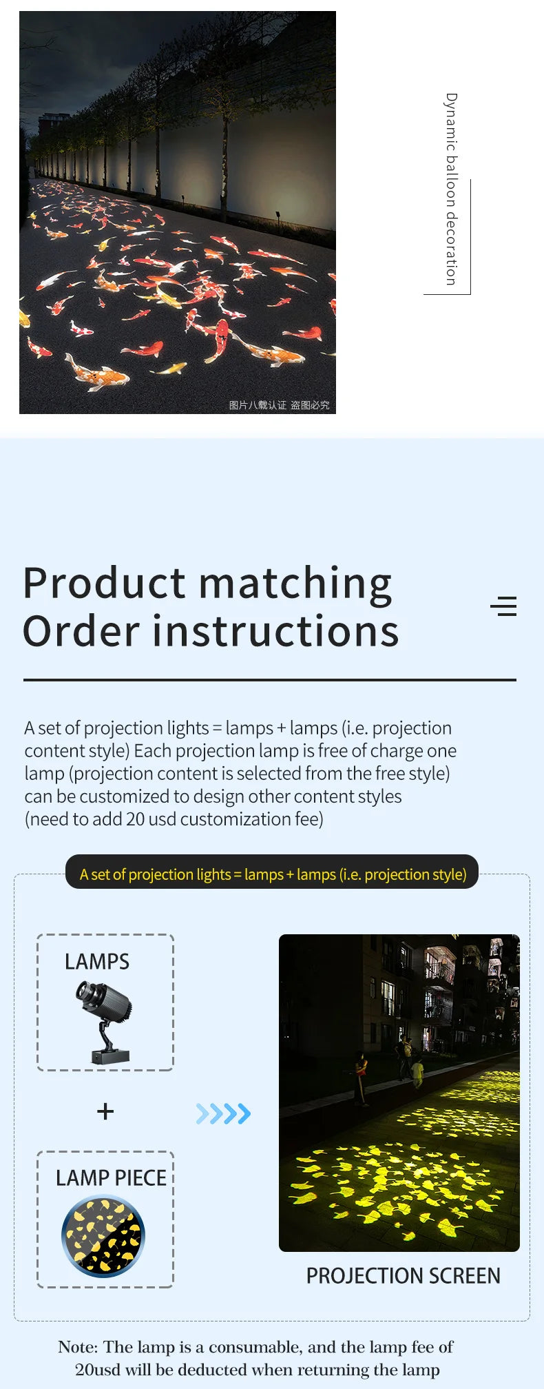 Outdoor Park Dynamic Special Effects Projection Lights Energy Efficient Durable Lighting for Enhanced Aesthetic Appeal