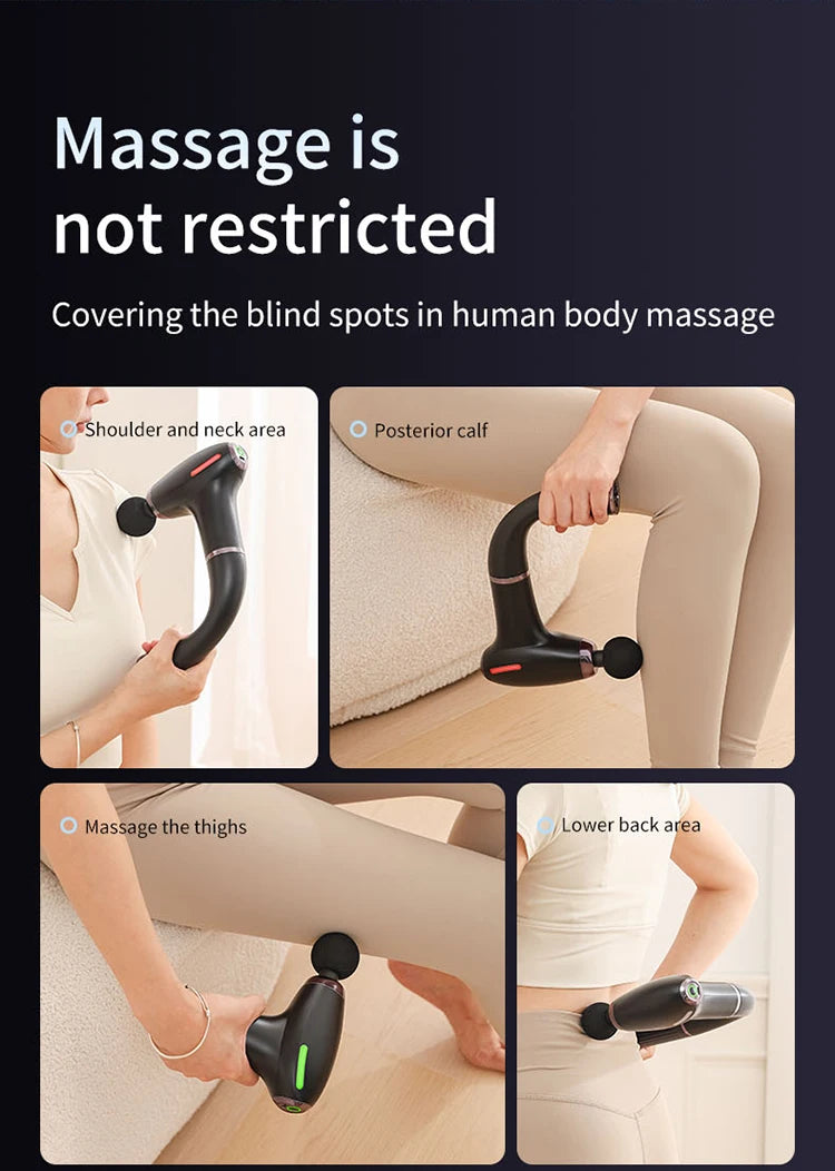 Mulit functional fascia gun with Extended Handle Percussion Back Massager for muscle relaxation  Back Waist Body Massage