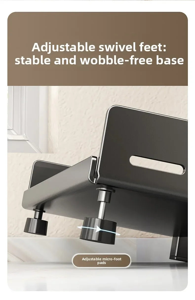 Kitchen Countertop Organizer Rack with Adjustable Feet Knife Storage Removable Shelves Multifunctional Space-Saving for Home