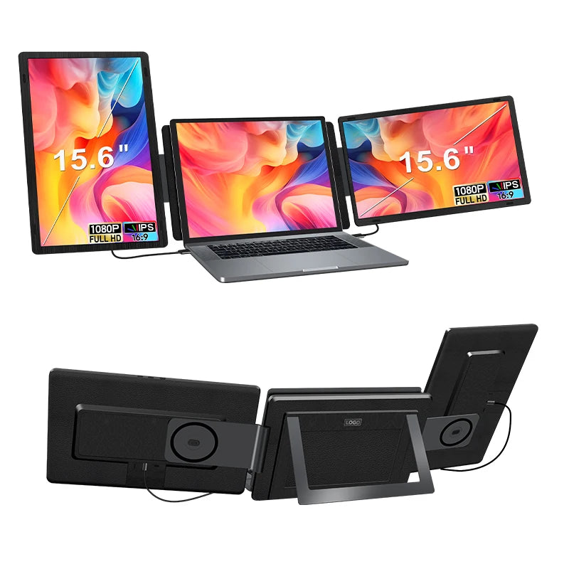 2025 New Laptop Screen Extender 15.6" Portable Monitor Triple Monitor with Dual Screen Plug & Play Gaming Monitor for Laptop