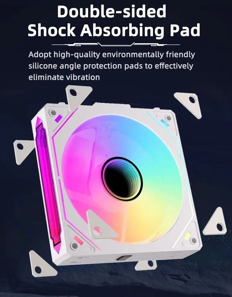 LDPCSJ DL-1 120mm Magic Cableless Daisy Chain PC Case Fan 4PIN PWM 800-2000RPM Hydro Dynamic Bearing Silent Cooling Fan 5V 3Pin Addressable ARGB Light Sync Radiator Fan for Gaming Desktop CPU Liquid Water Cooling Custom PC Mo