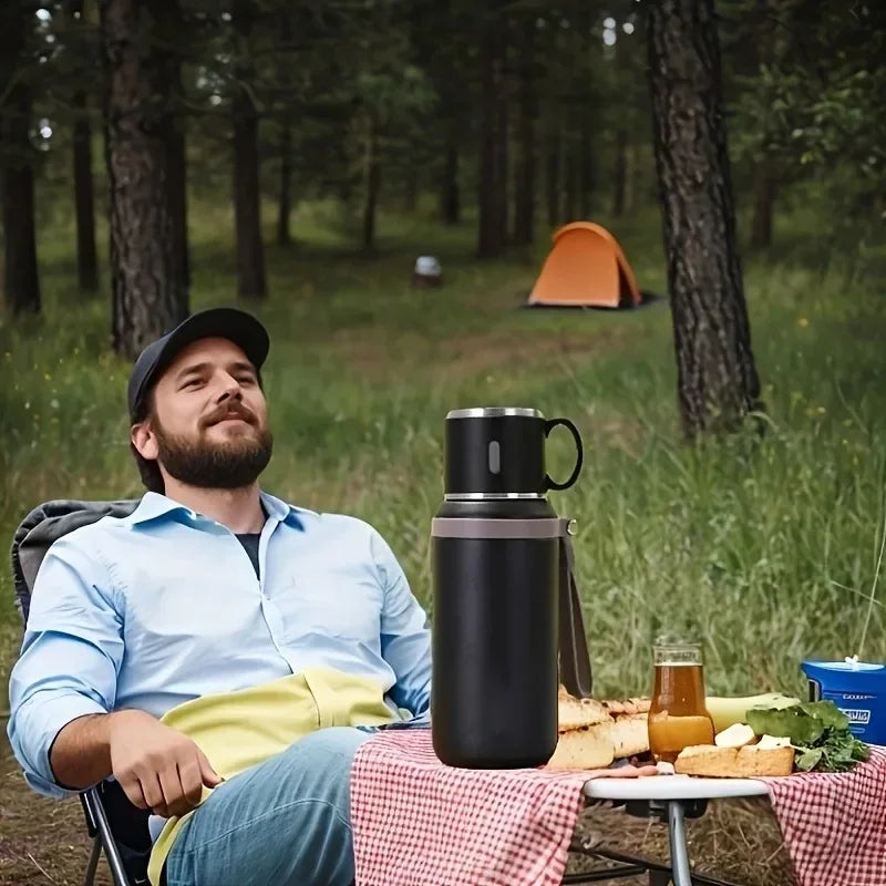 Stainless Steel Vacuum Insulated Tumbler Portable Outdoor Activity Handheld Cup Ultra Long Time Heat Retention