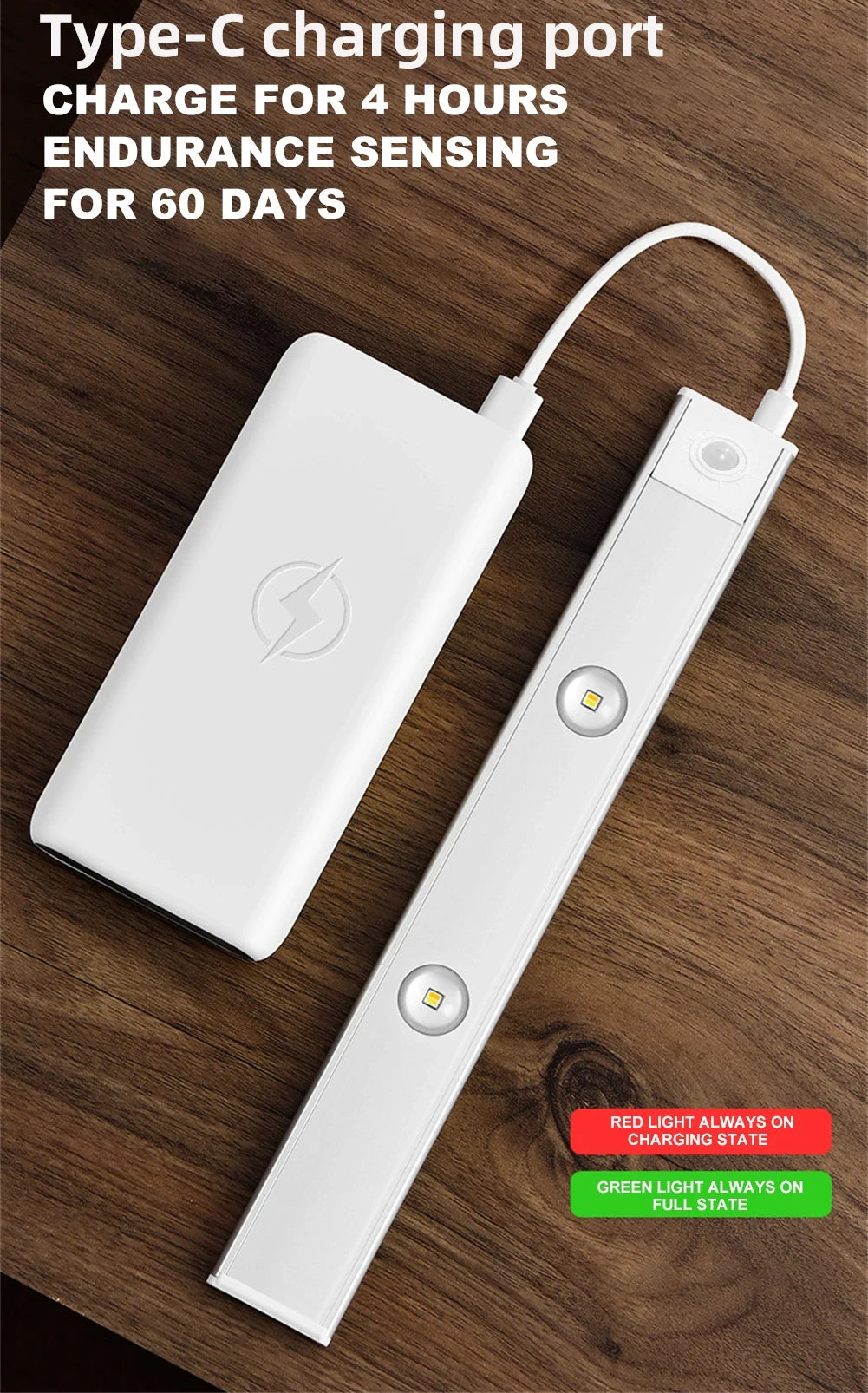 LED Motion Sensor Wireless Ultra Thin Night Light USB LED Wine Cooler Light For Kitchen Cabinet Bedroom Wardrobe Indoor Lighting