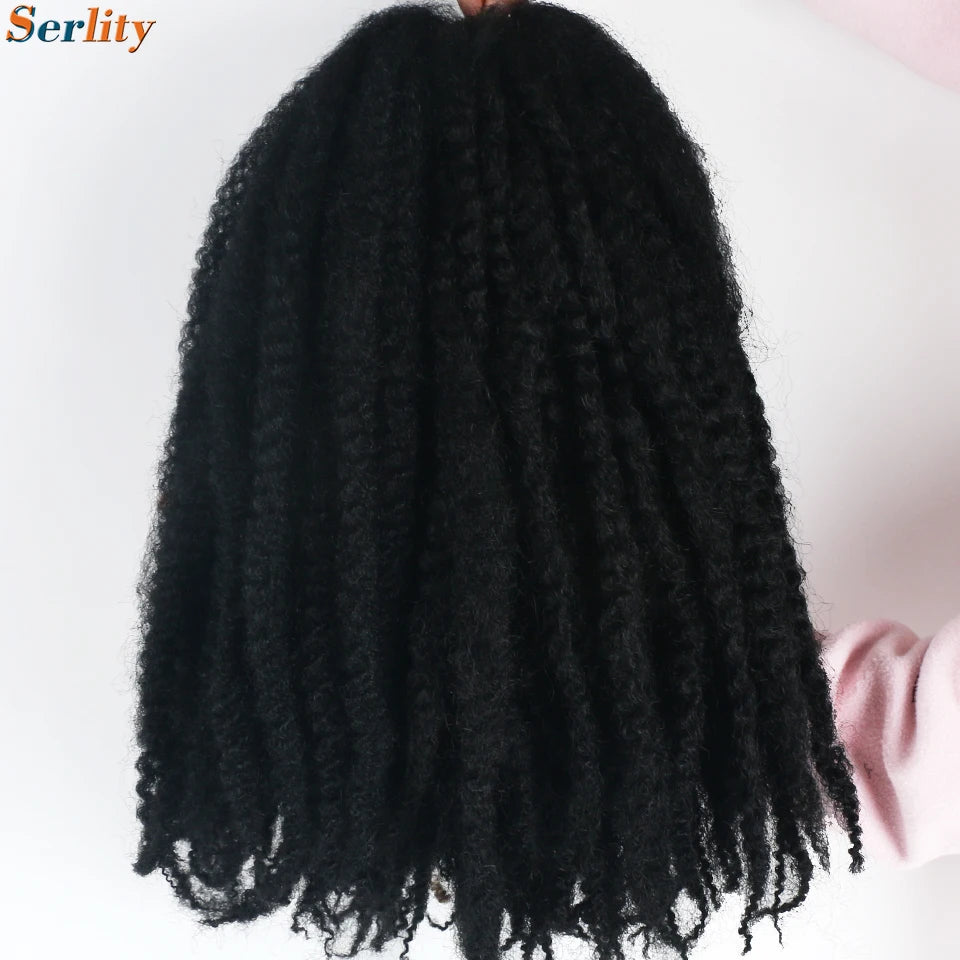 Marley Twist Braiding Hair Pre Stretched 1- 6 Packs Ombre Afro Kinky Curly Crochet Hair for Faux Locs Jumbo Marley Twists Hair