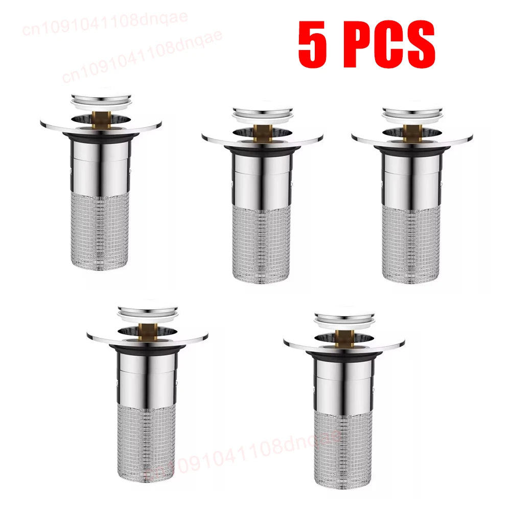 Kitchen Washbasin Sink Leak Plug Floor Drain Filter Odor-Proof Pop-Up Rebound Sink Plug Hair Filter Universal Press-Type Drain