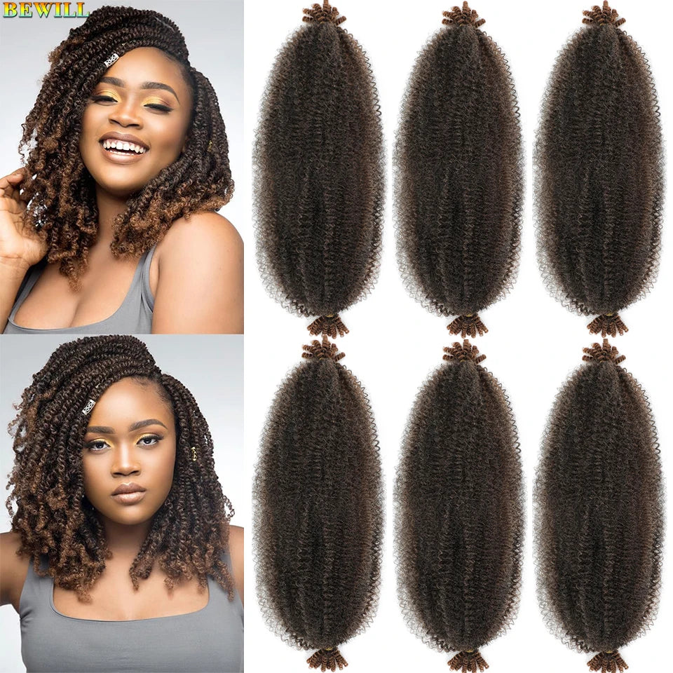 1-8 Packs Afro Twist Hair#4 30 350 12 16 inch Springy Marley Twist Braiding Hair Pre-Separated Kinkys Bulk Hair for Locs Crochet