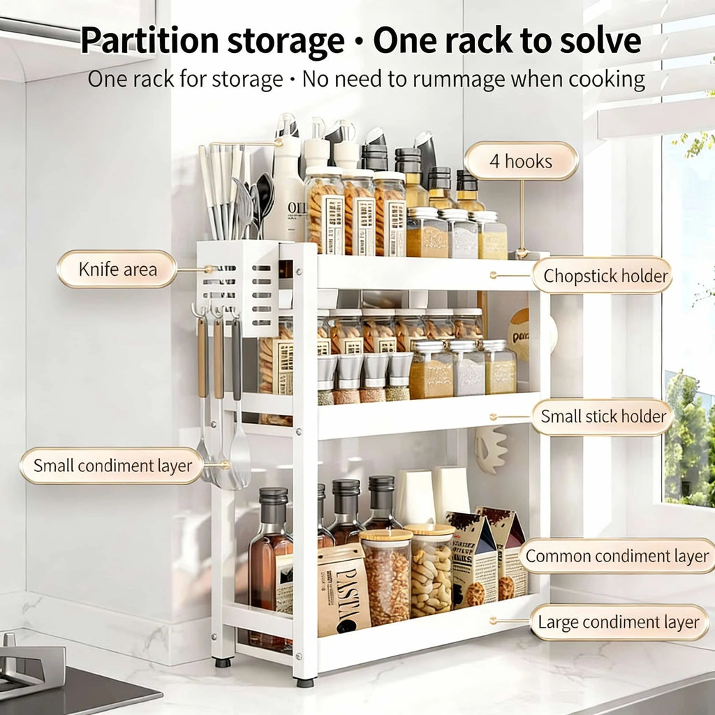 Kitchen Shelf Wall Mounted Wood Storage Rack for Utensils Pots And Spices - Modern Minimalist Home Decor