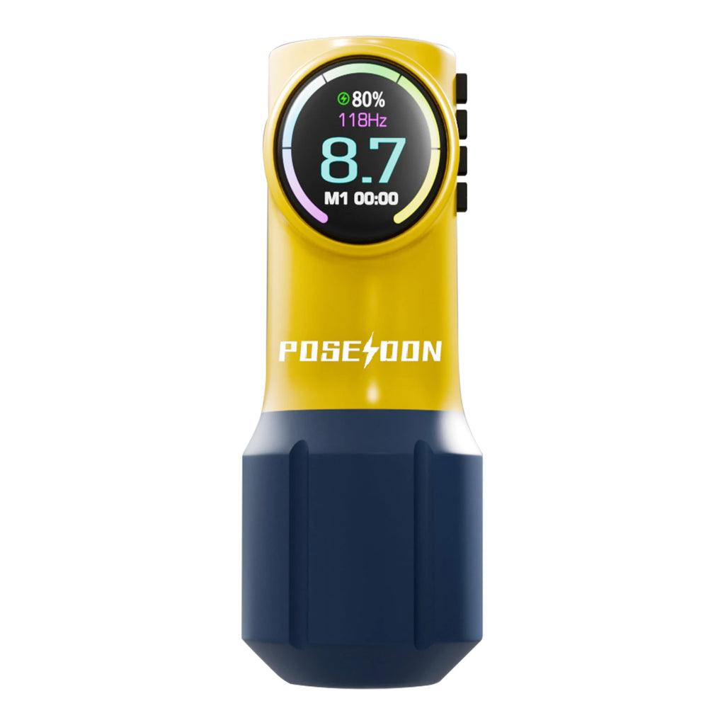 POSEIDON Cute Yellow Tattoo Machine Yellow Wirless Tattoo Pen With Powerful Custom Motor For Professional Tattoo Artist