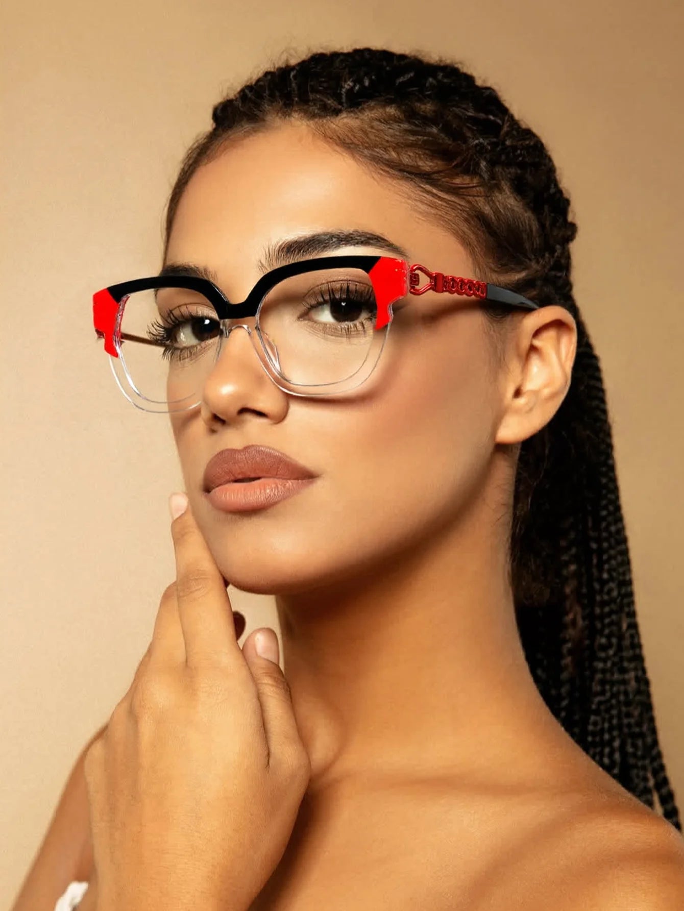 High-Visual-Appeal Cat-Eye Glasses - Unisex, Versatile Blue Light Blocking Plain Glasses