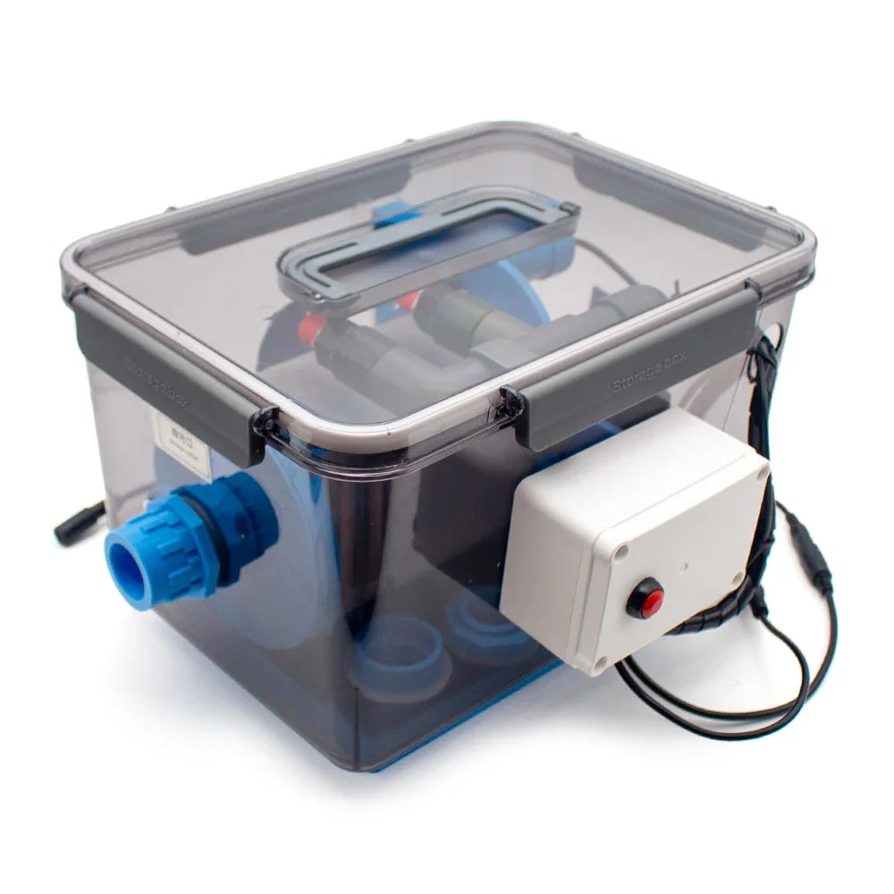 110-220V Automatic Backwash Filter, Rotary Drum Microfilter for Fish Ponds & Aquariums, 200 Mesh Stainless Steel Screen