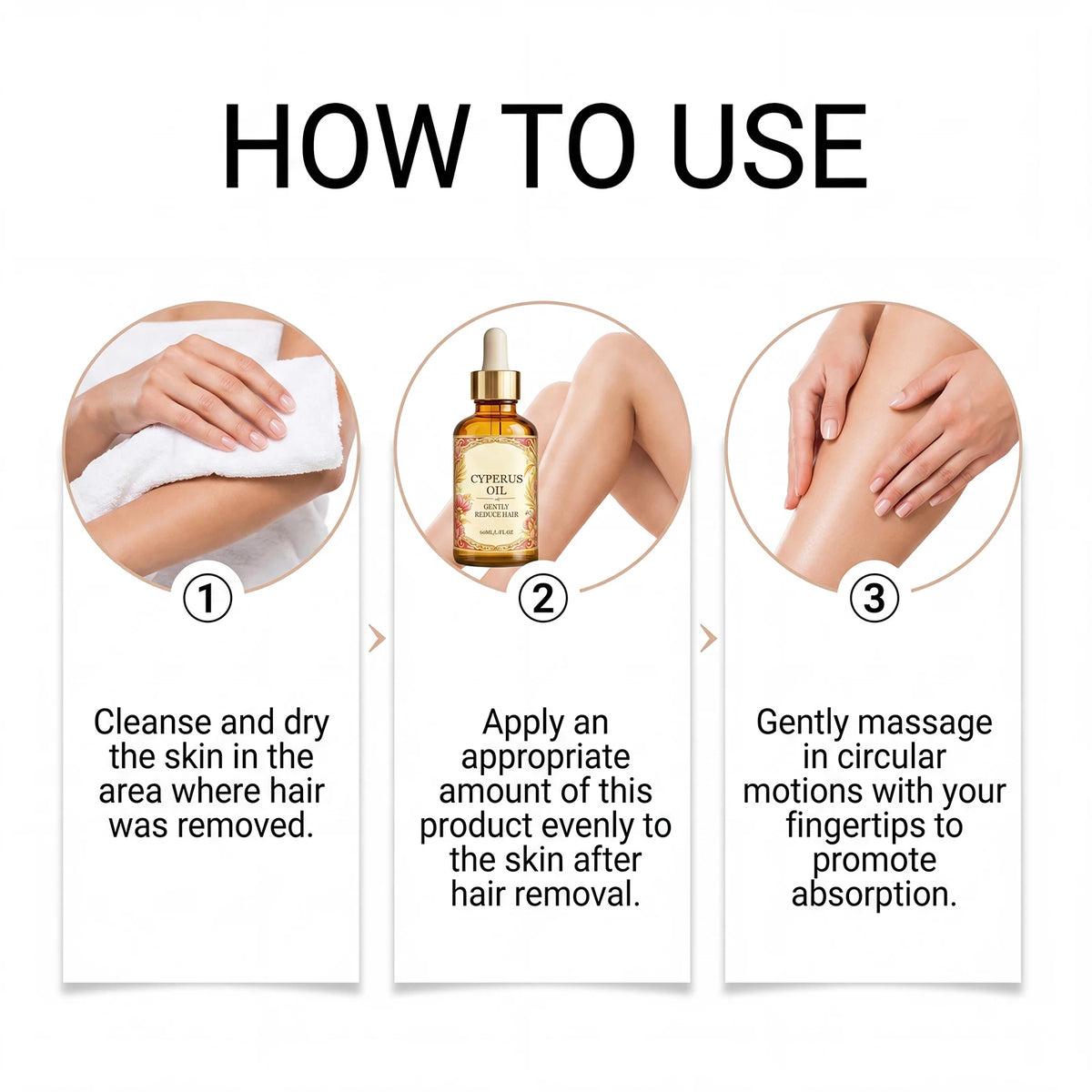 Cyperus Rotundus Oil Hair Growth Inhibitor Hair Removal Smooth Soothing Silky Minimizing Soften Nourishing Moisturizing Body Oil