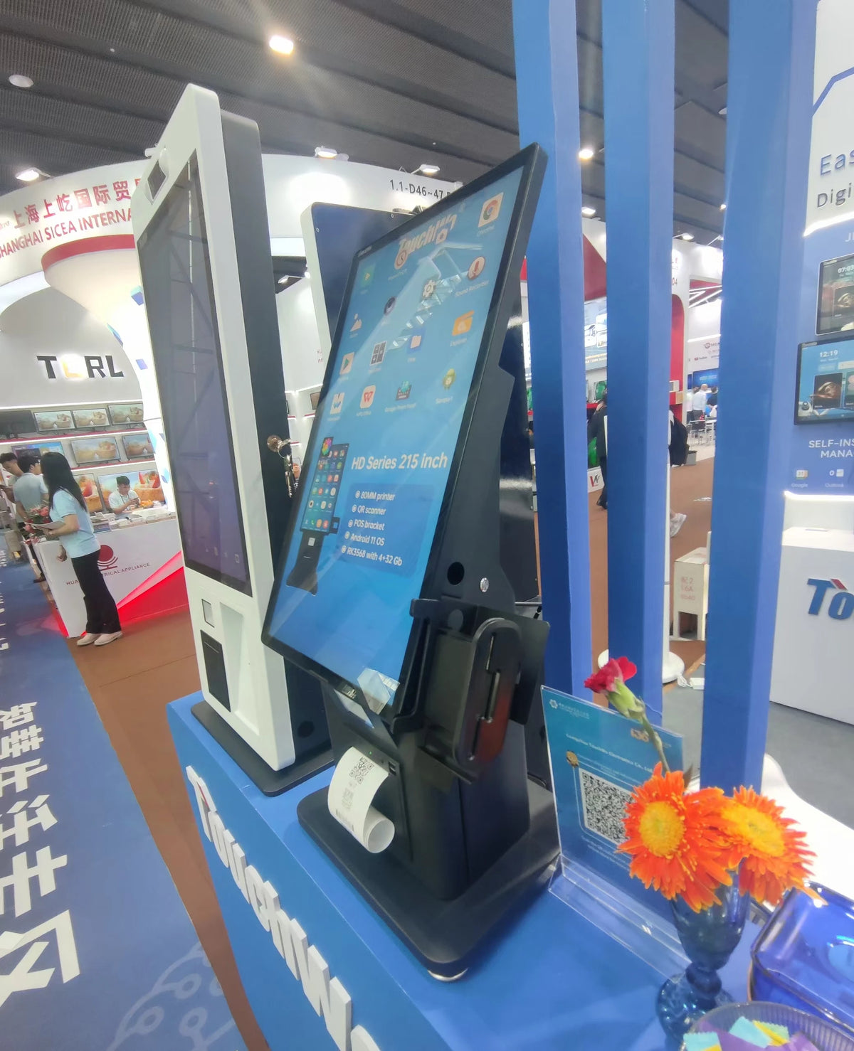 Function Self Service Ordering Totem Machine Wall With Barcode Scanner and Printer Desktop Payment Kiosk 21.5" 23.8" Multi