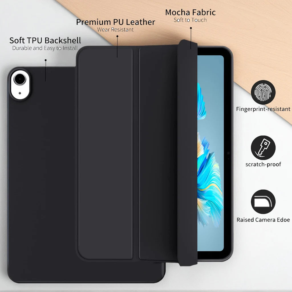 Case for iPad (A16) 11 2025 11th Generation /10th Generation 10.9 2022 Tri-fold Stand Flip Cover with Soft TPU Back Shell