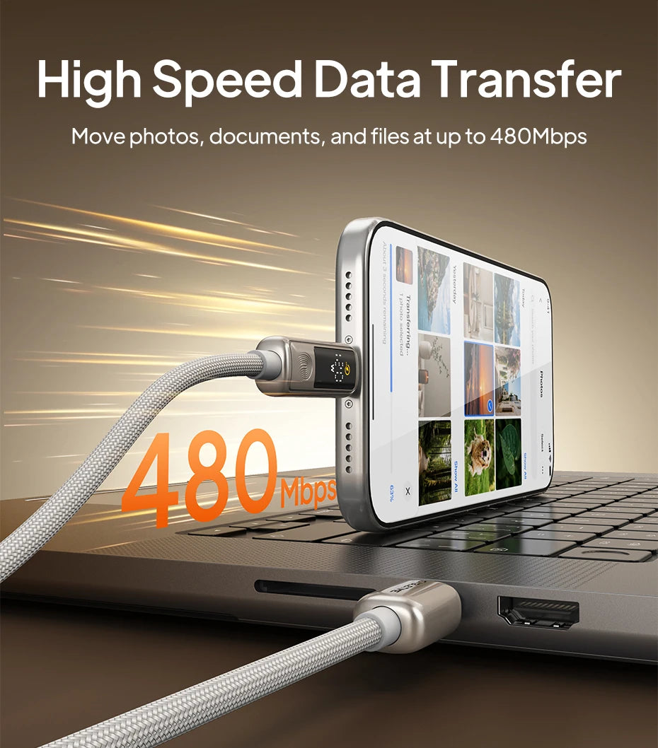CABLETIME 240W USB C Cable Fast Charging Cable Data Sync Type C Display Cable for iPhone Duo iphone 18/17 Huawei MacBook Laptop