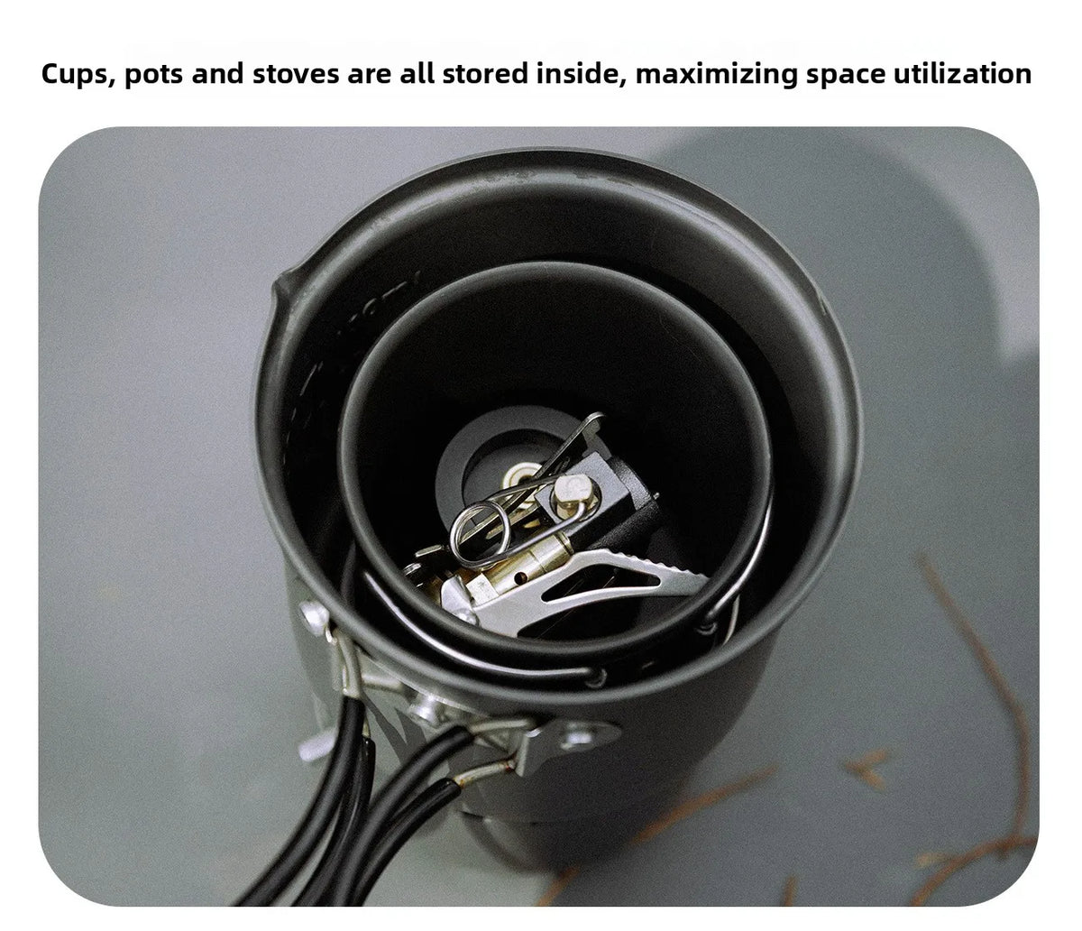 MOUNTAINHIKER Camping Cookware Set, Ultralight Portable Alcohol Stove Set with Pot, Windproof Integrated Cooking Kit for Hiking